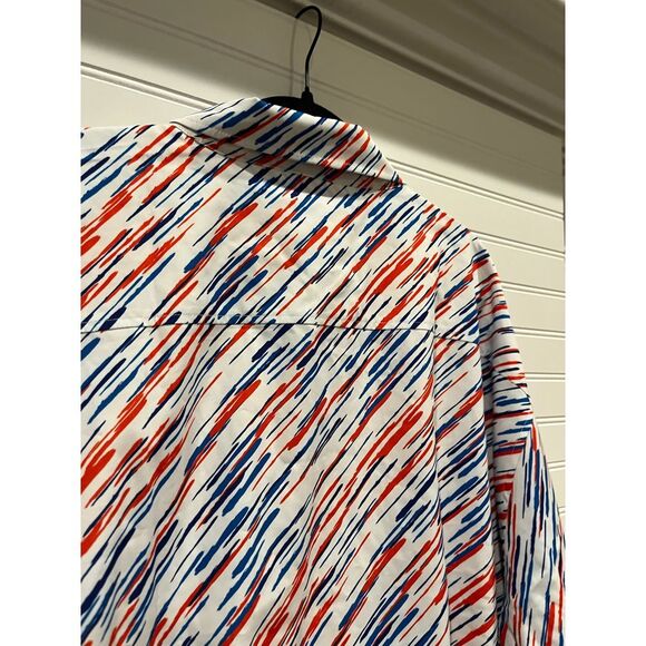 RSVLTS Dare Mighty Things Red White Blue Diagonal Striped‎ Button Down Shirt 4XL - Picture 5 of 6